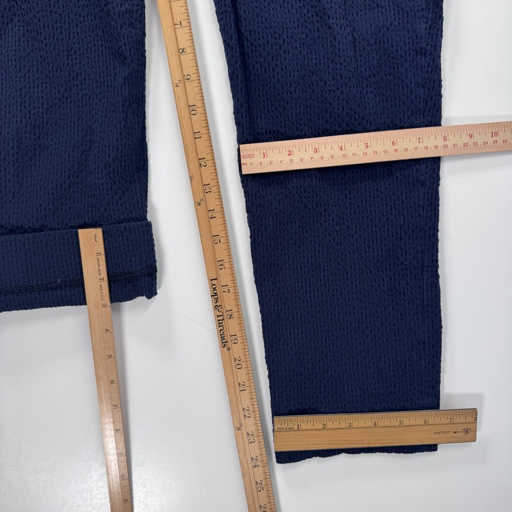 BONOBOS Seersucker Pants Mens 33x24 *Hemmed Italian Fabric Tailored Fit Blue - Picture 13 of 16